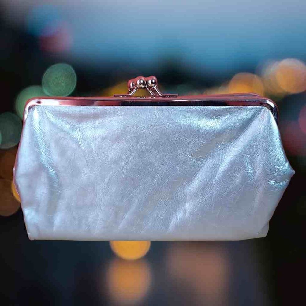 Silver clutch, evening bag 